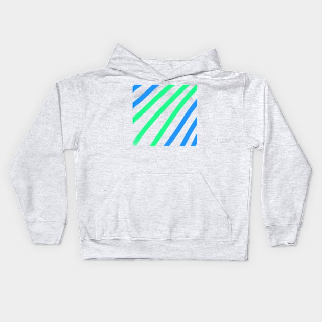 Blue green stripes watercolor art Kids Hoodie by Artistic_st